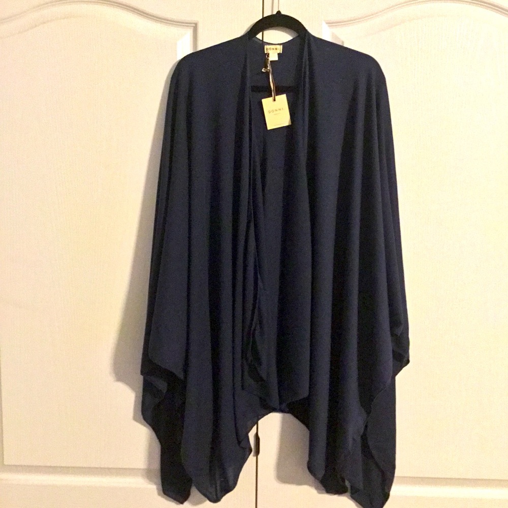 Donni Navy Poncho - One Size